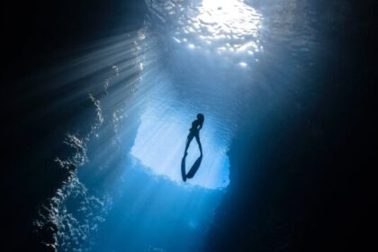 scuba diver under water